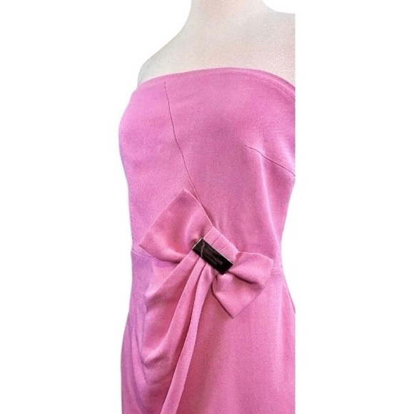 Cristinaeffe Collection Italy Strapless Bow Stretch Dress Pink Size IT 46 US 10 - Picture 3 of 10